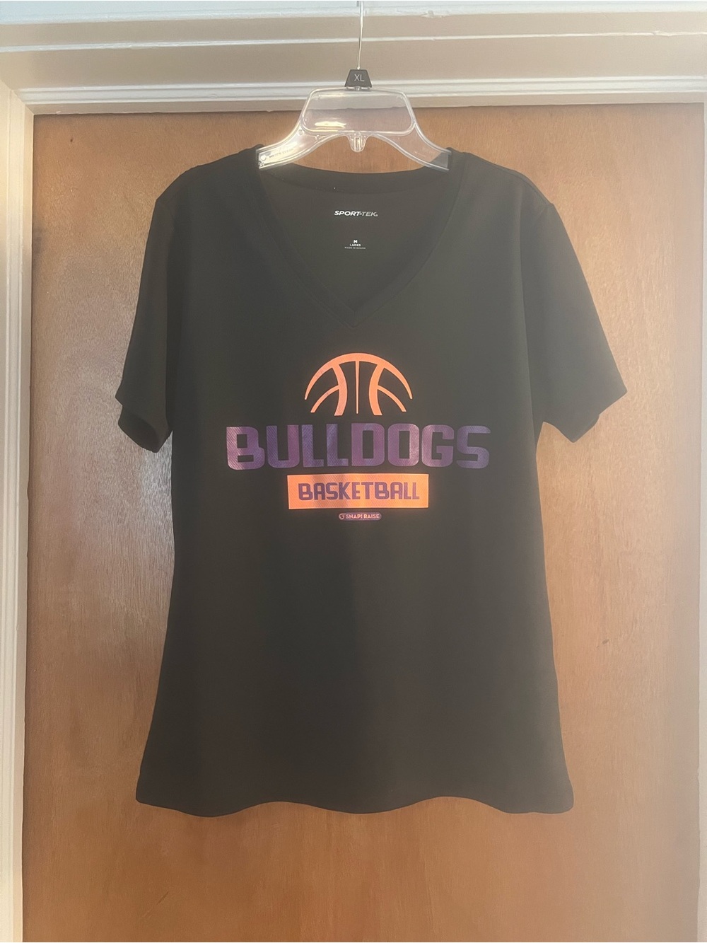 Sport-Tek Black Bulldogs Basketball Women’s V-Neck Short Sleeve T-Shirt